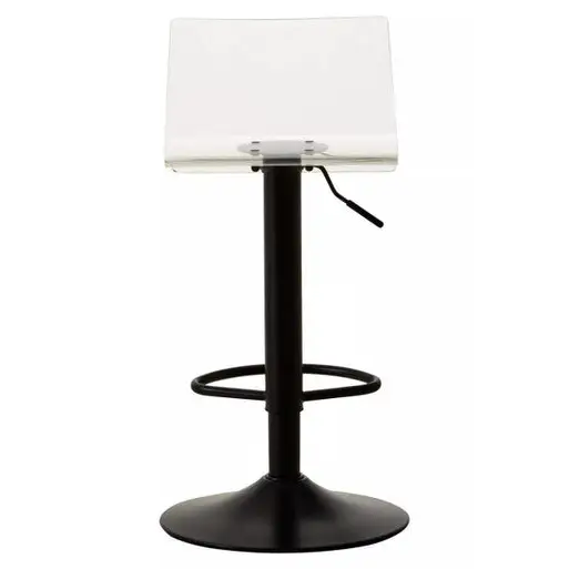 Baina Clear Acrylic Seat Bar Stool With Black Base