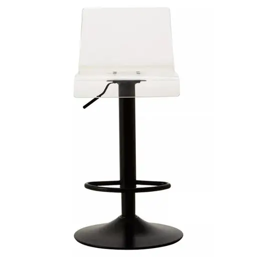 Baina Clear Acrylic Seat Bar Stool With Black Base