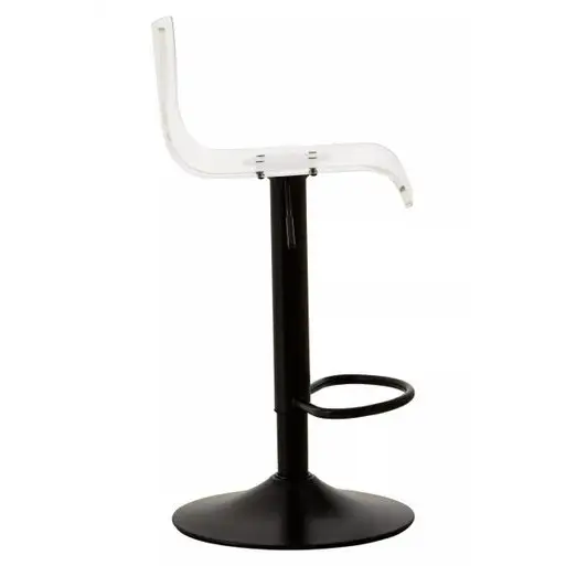 Baina Clear Acrylic Seat Bar Stool With Black Base