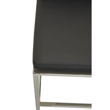 Black leather baina dark grey bar chair with sleek modern design and polished chrome finish bar frame