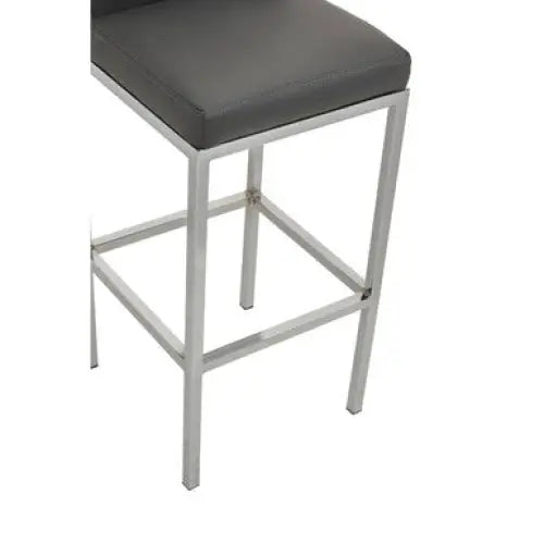 Baina Dark Grey And Chrome Finish Bar Chair - Bar Stool
