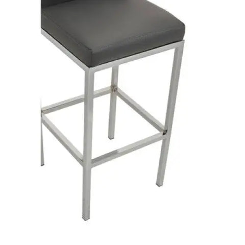 Baina Dark Grey And Chrome Finish Bar Chair - Bar Stool