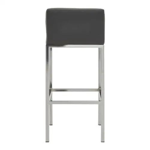 Baina Dark Grey And Chrome Finish Bar Chair - Bar Stool