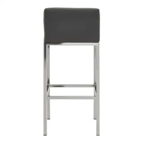 Baina Dark Grey And Chrome Finish Bar Chair - Bar Stool