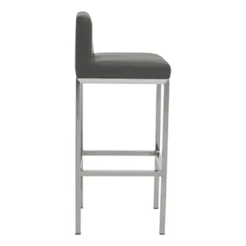 Baina Dark Grey And Chrome Finish Bar Chair - Bar Stool