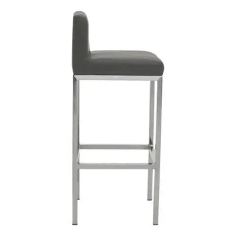 Baina Dark Grey And Chrome Finish Bar Chair - Bar Stool