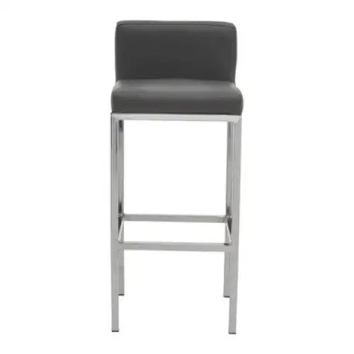 Baina Dark Grey And Chrome Finish Bar Chair - Bar Stool