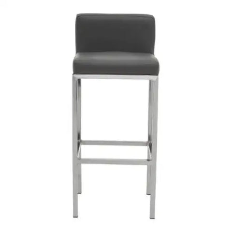 Baina Dark Grey And Chrome Finish Bar Chair - Bar Stool
