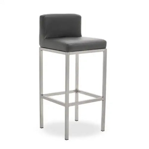 Baina Dark Grey And Chrome Finish Bar Chair - Bar Stool