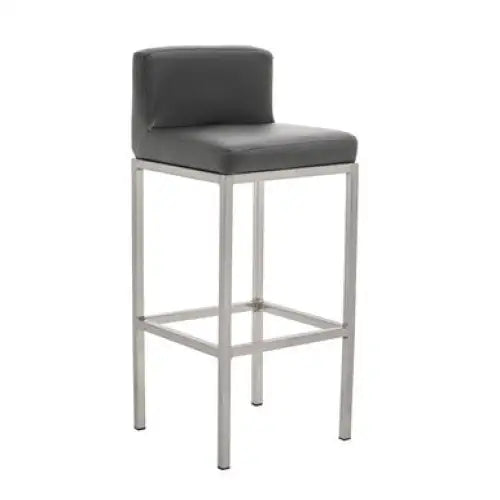 Baina Dark Grey And Chrome Finish Bar Chair - Bar Stool