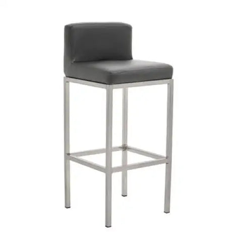 Baina Dark Grey And Chrome Finish Bar Chair - Bar Stool