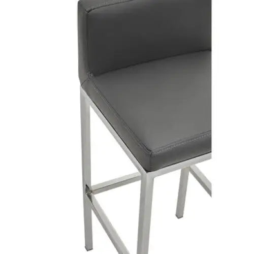 Baina Dark Grey And Chrome Finish Bar Chair - Bar Stool