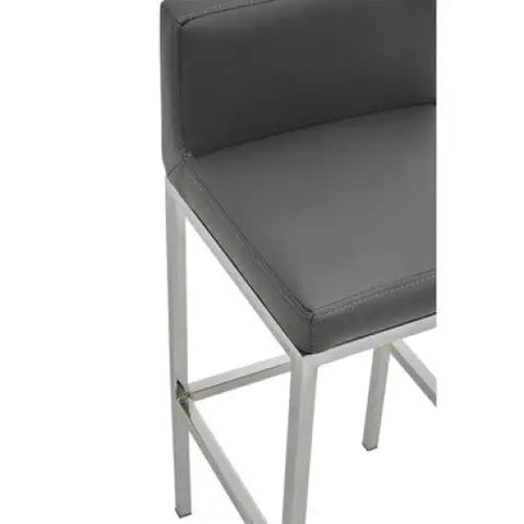 Baina Dark Grey And Chrome Finish Bar Chair - Bar Stool