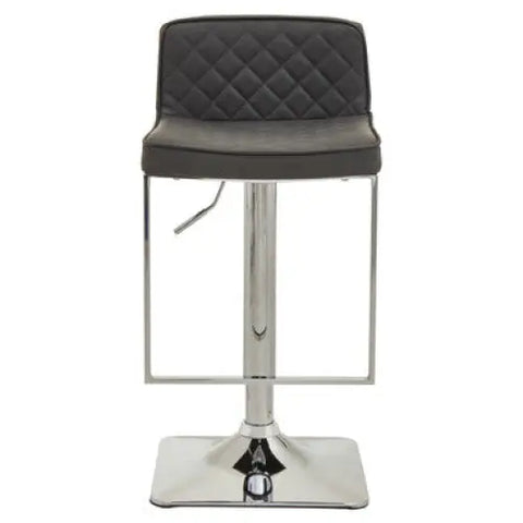 Baina Dark Grey And Chrome Square Base Bar Stool
