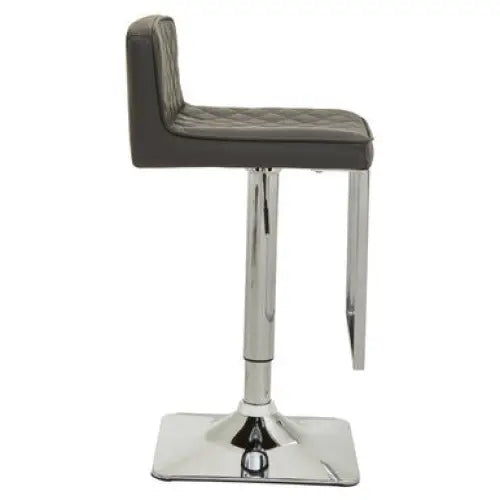 Baina Dark Grey And Chrome Square Base Bar Stool