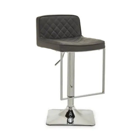 Baina Dark Grey And Chrome Square Base Bar Stool