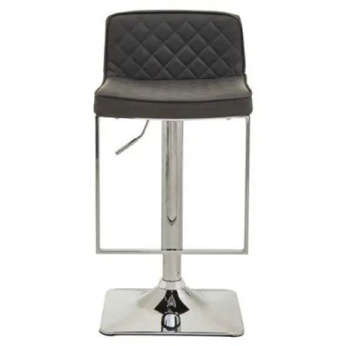 Baina Dark Grey And Chrome Square Base Bar Stool