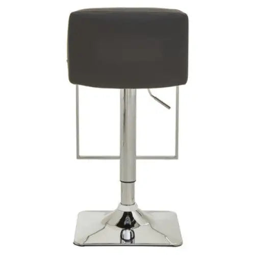 Baina Dark Grey And Chrome Square Base Bar Stool