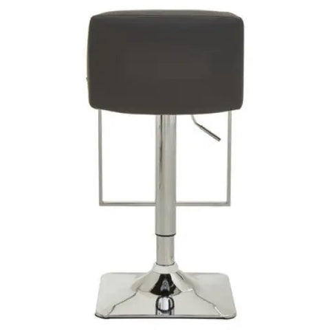 Baina Dark Grey And Chrome Square Base Bar Stool