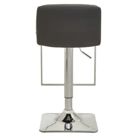 Baina Dark Grey And Chrome Square Base Bar Stool