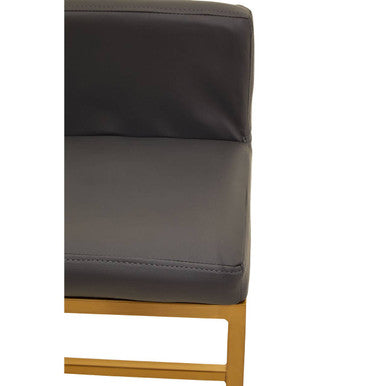 Dark grey upholstered baina dark grey bar chair with sleek gold finish metal frame for stylish seating