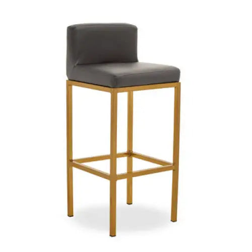 Baina Dark Grey And Gold Finish Bar Chair - Bar Stool