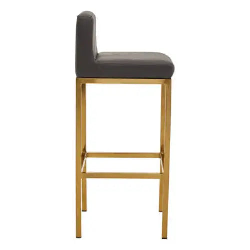 Baina Dark Grey And Gold Finish Bar Chair - Bar Stool