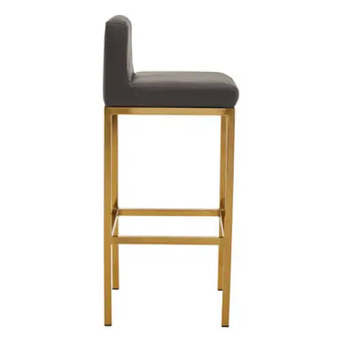 Baina Dark Grey And Gold Finish Bar Chair - Bar Stool