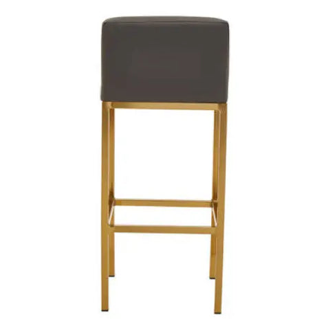 Baina Dark Grey And Gold Finish Bar Chair - Bar Stool