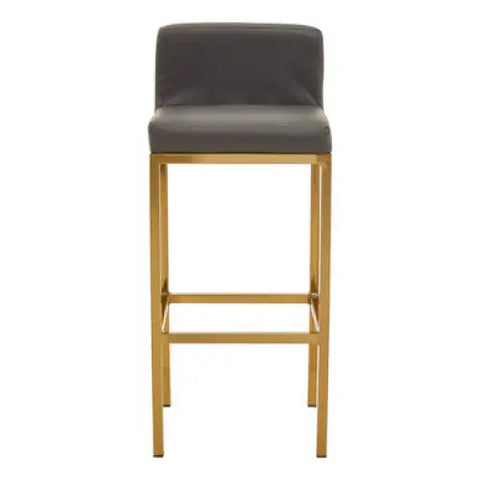 Baina Dark Grey And Gold Finish Bar Chair - Bar Stool