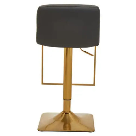 Baina Dark Grey And Gold Square Base Bar Stool