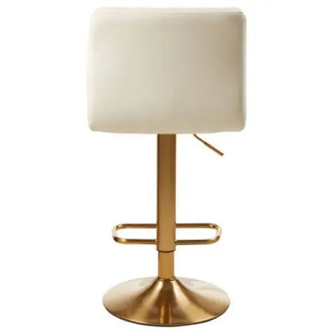 Baina Gold And White Finish Bar Stool