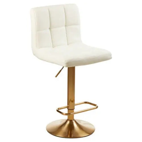 Baina Gold And White Finish Bar Stool