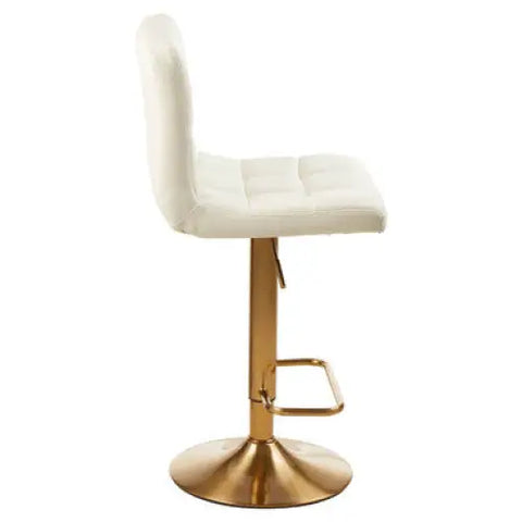 Baina Gold And White Finish Bar Stool