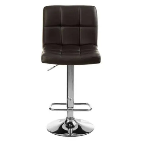 Baina Quilted Bar Stool With Chrome Base