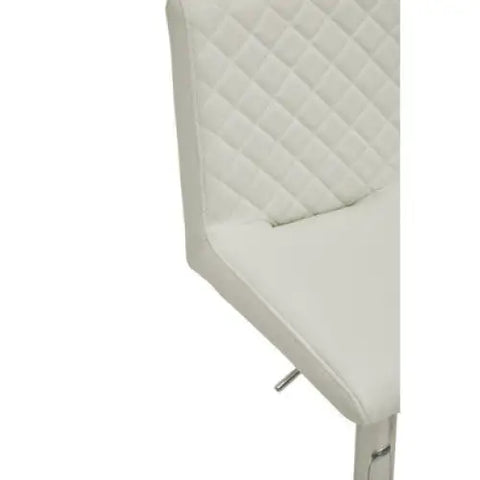 Baina White And Chrome Bar Stool With Round Base