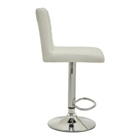 Baina White And Chrome Bar Stool With Round Base