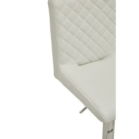 Baina White And Chrome Bar Stool With Round Base