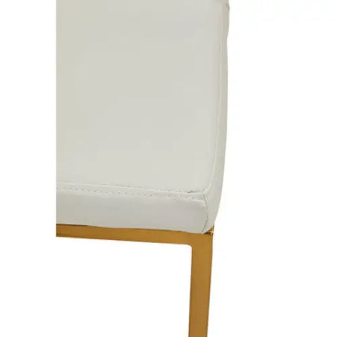 Baina White And Gold Finish Bar Chair - Bar Stool