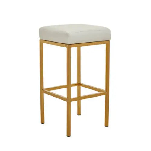 Baina White And Gold Finish Bar Stool