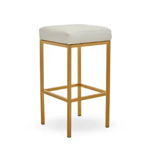 Baina White And Gold Finish Bar Stool