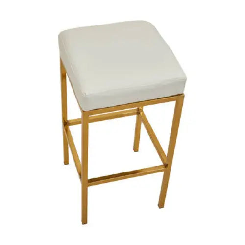 Baina White And Gold Finish Bar Stool