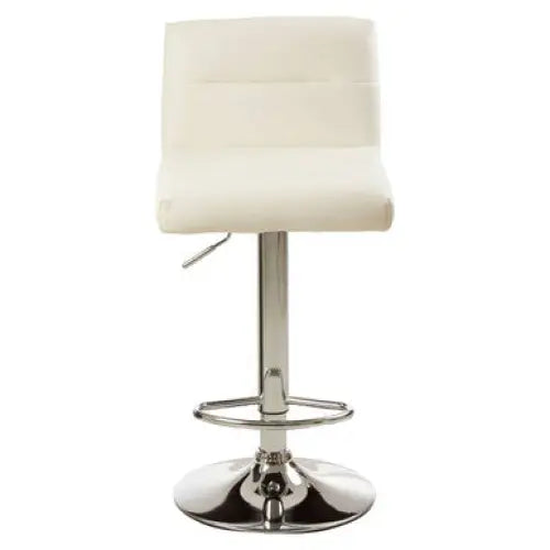 Baina White Seat Bar Stool With Chrome Base