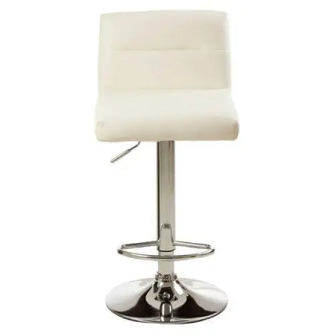 Baina White Seat Bar Stool With Chrome Base