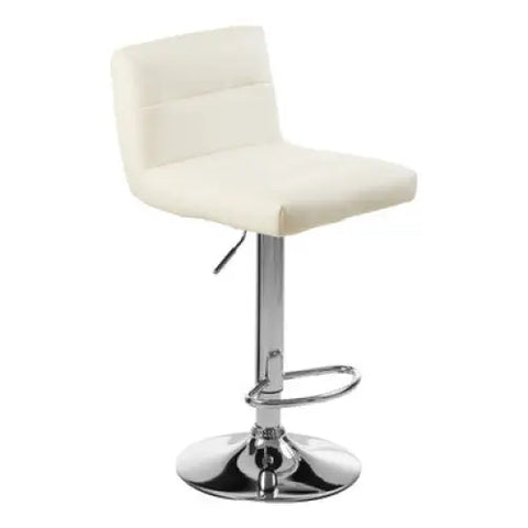 Baina White Seat Bar Stool With Chrome Base