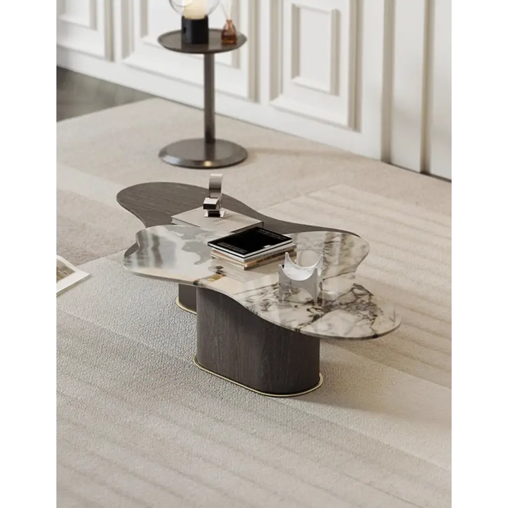 Baines Coffee Table Set Marble