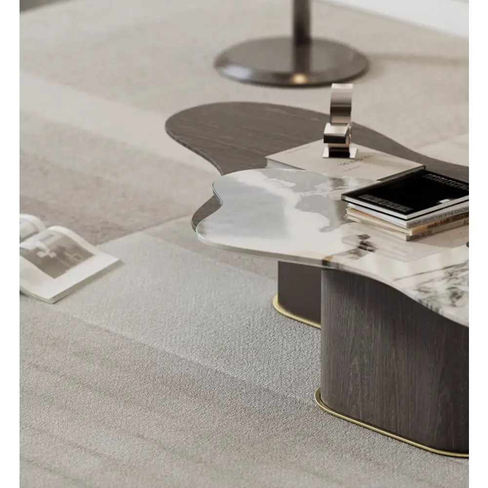 Baines Coffee Table Set Marble