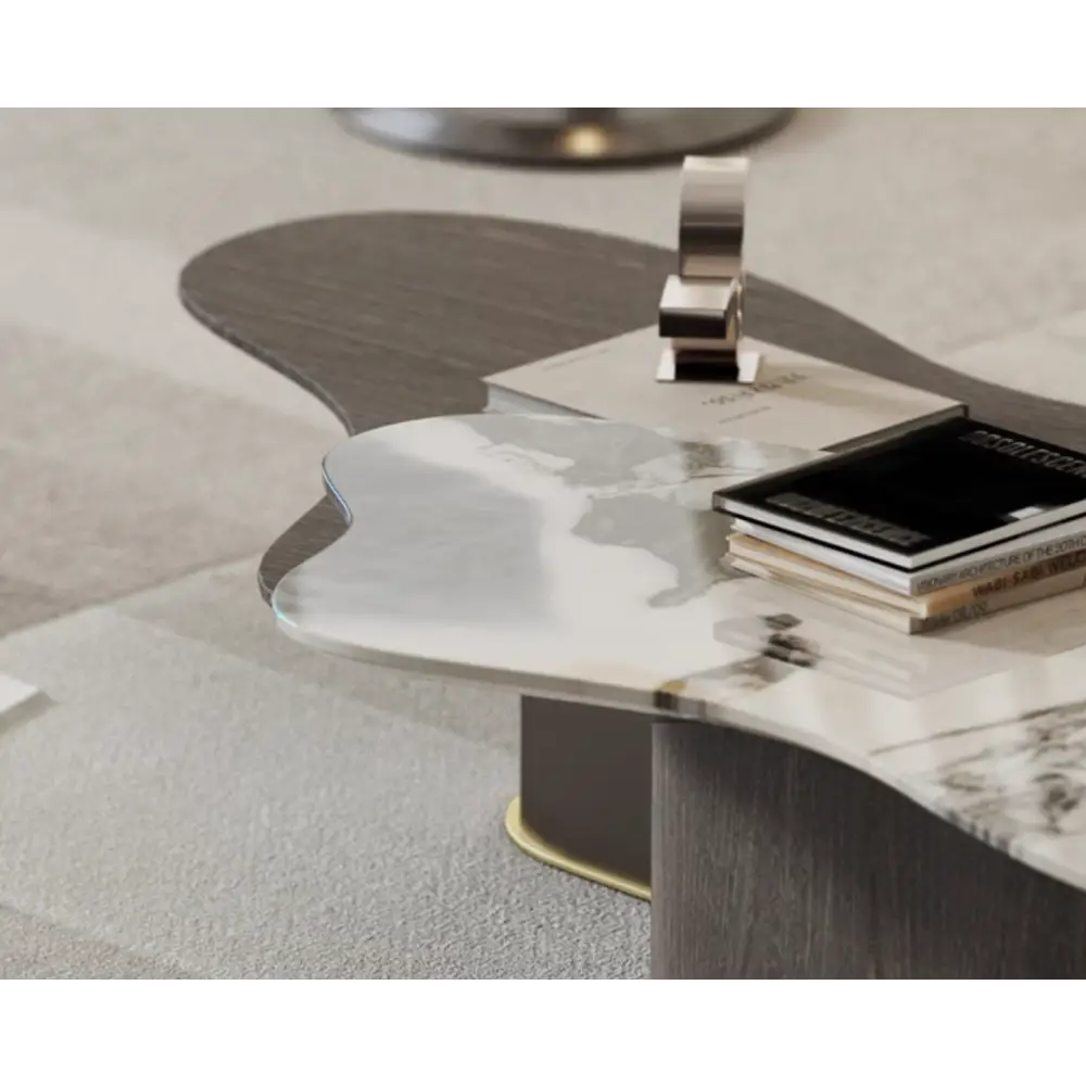 Baines Coffee Table Set Marble