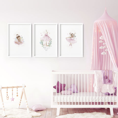 Ballerina Prints | Set of 3 wall art prints