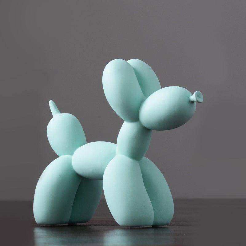A mint green balloon dog sculpture with smooth glossy pure resin finish from 15 color options